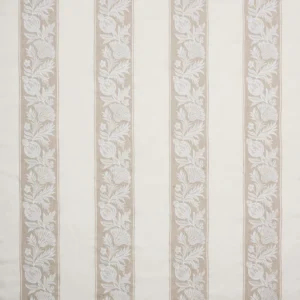 Cerney Stripe Fabric from Osborne & Little Bourton collection - brown striped embroideried