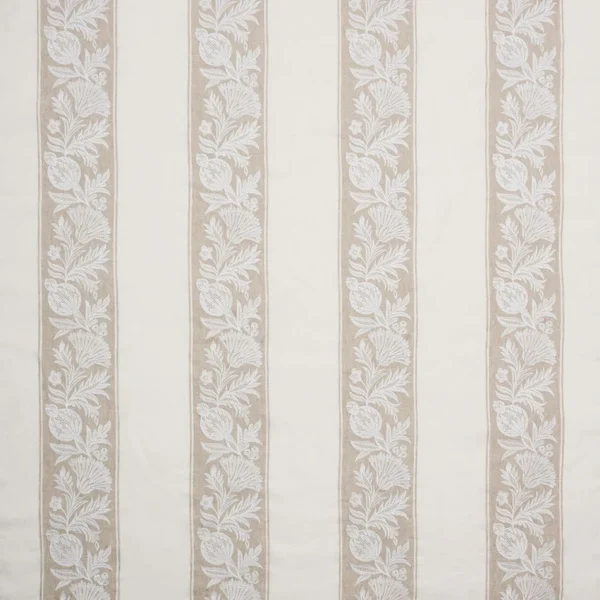Cerney Stripe Fabric - Beige by Cerney Stripe Fabric from Osborne & Little Bourton collection - brown striped embroideried