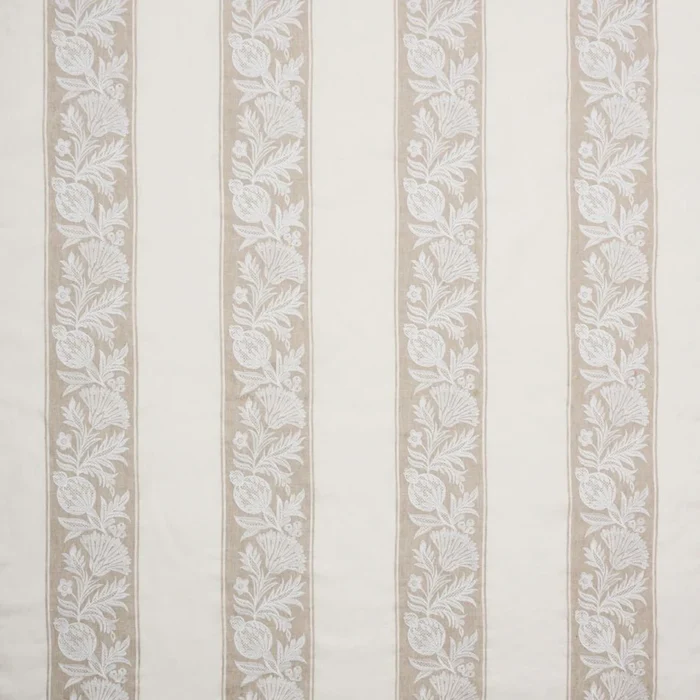 Cerney Stripe Fabric - Beige swatch