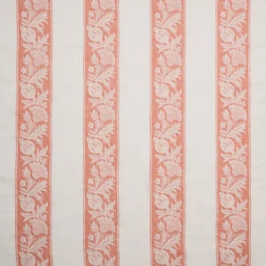 Cerney Stripe Fabric from Osborne & Little Bourton collection - red striped embroideried