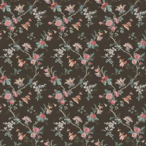 Boscobel Fabric from Osborne & Little Bourton collection - brown botanical printed