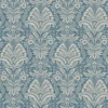Bourton Damask Fabric from Osborne & Little Bourton collection - blue botanical printed