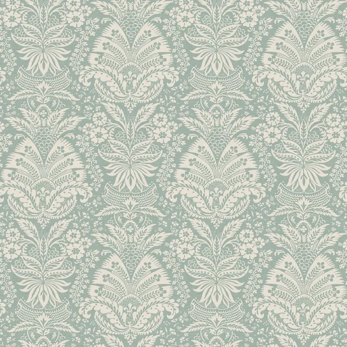 Bourton Damask Fabric - Aqua swatch