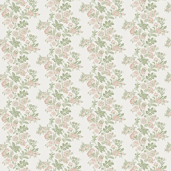 Bibury Fabric - Blush / Green by Bibury Fabric from Osborne & Little Bourton collection - green botanical printed
