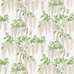 Wisteria Walk Fabric from Osborne & Little Bourton collection - green botanical printed