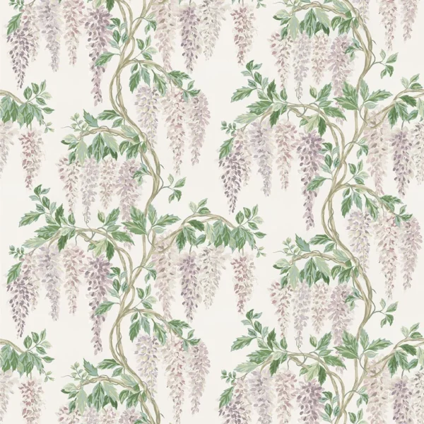 Wisteria Walk Fabric from Osborne & Little Bourton collection - green botanical printed