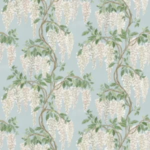 Wisteria Walk Fabric from Osborne & Little Bourton collection - blue botanical printed