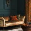 Masino Fabric from Osborne & Little Belvedere collection - multicolour botanical velvet-chenille