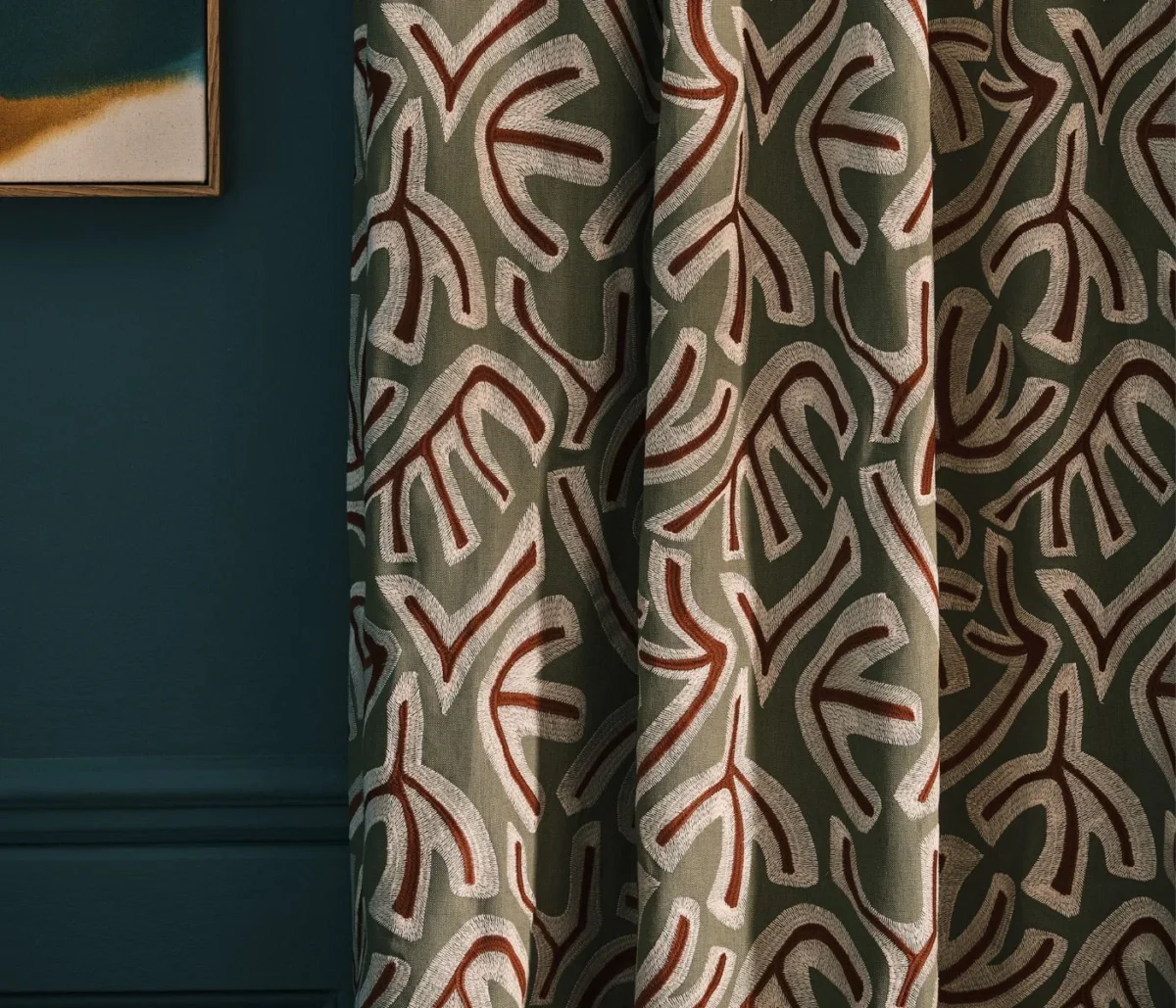 Avila Fabric from Osborne & Little Belvedere collection - blue misc embroideried