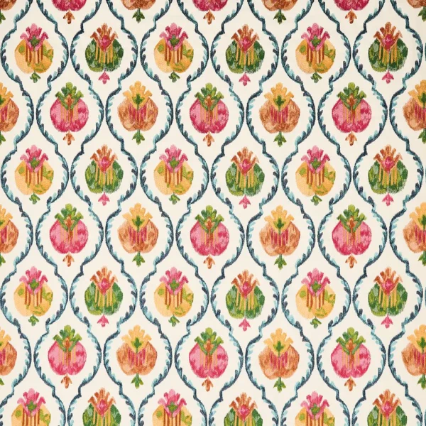 Mysore Fabric - Ivory / Multi by Mysore Fabric from Osborne & Little Belvedere collection - multicolour spotted embroideried