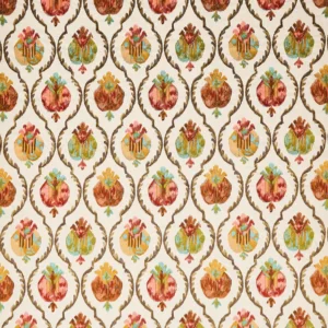 Mysore Fabric from Osborne & Little Belvedere collection - orange spotted embroideried