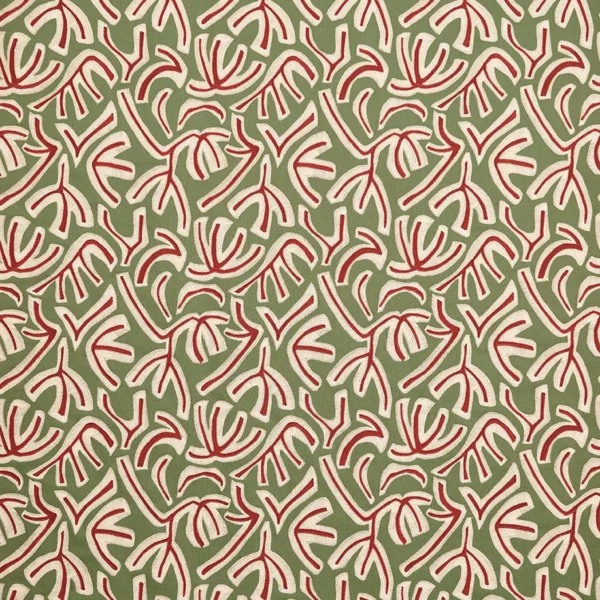 Avila Fabric - Olive / Brick by Avila Fabric from Osborne & Little Belvedere collection - green misc embroideried
