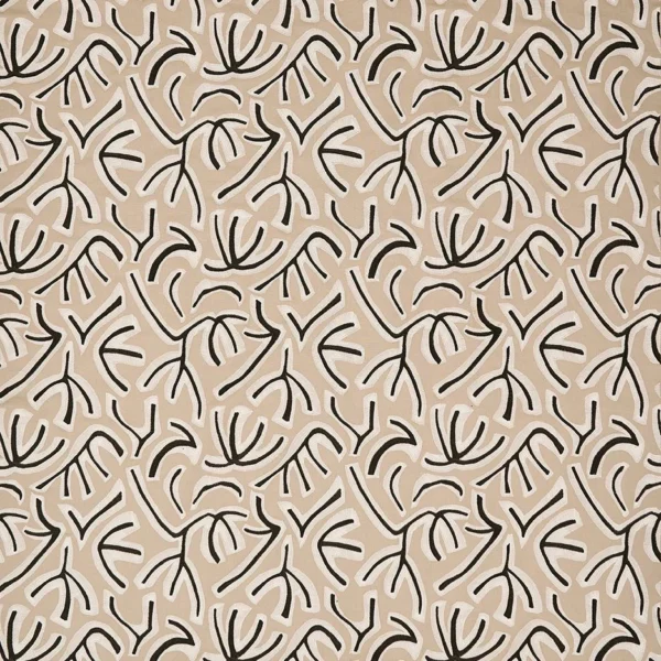 Avila Fabric - Linen / Charcoal by Avila Fabric from Osborne & Little Belvedere collection - brown misc embroideried