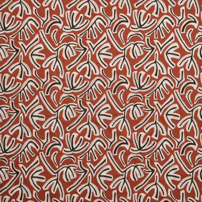 Avila Fabric - Terracotta / Charcoal swatch