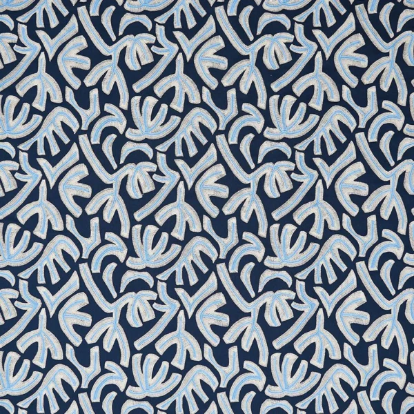Avila Fabric - Indigo / Sky by Avila Fabric from Osborne & Little Belvedere collection - blue misc embroideried