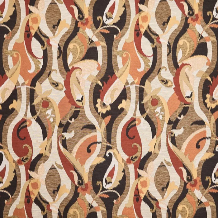 Castillo Fabric - Charcoal / Terracotta swatch