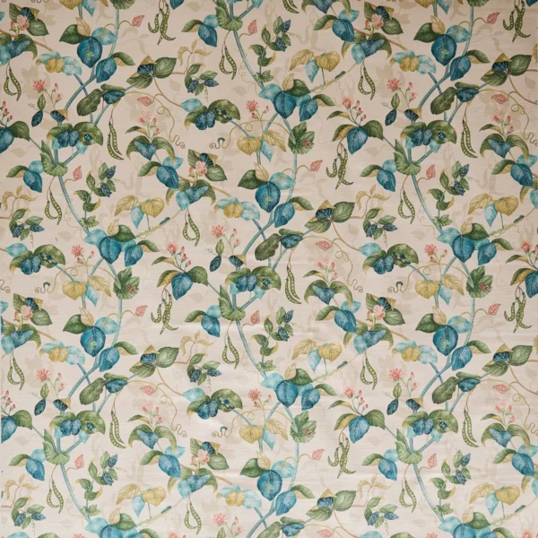 Cupani Fabric - Ivory by Cupani Fabric from Osborne & Little Belvedere collection - blue botanical printed