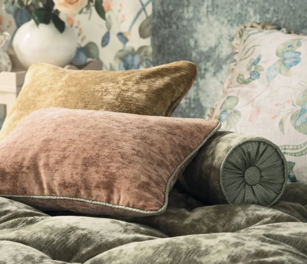 Belvedere Velvet Fabric - Duck Egg by Belvedere Velvet Fabric from Osborne & Little Belvedere Velvet collection - blue plain velvet-chenille