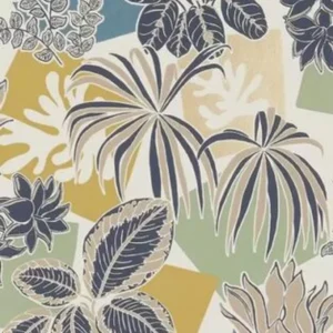 Frondoso Wallpaper - Petrol /  Gold