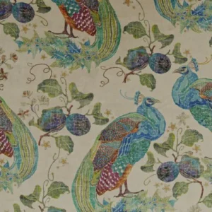 Peacock Luxor Fabric - Natural