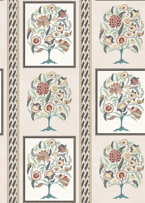 Taniska Wallpaper - Eucalyptus  / Charcoal – Eucalyptus / Charcoal swatch