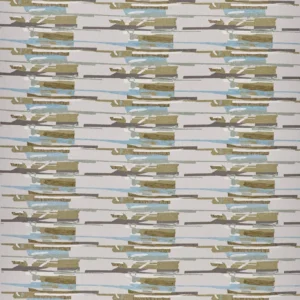 Zeal Ii Fabric from Harlequin Signature collection - green striped embroideried