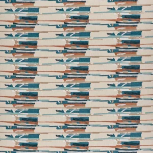Zeal Ii Fabric from Harlequin Signature collection - red striped embroideried
