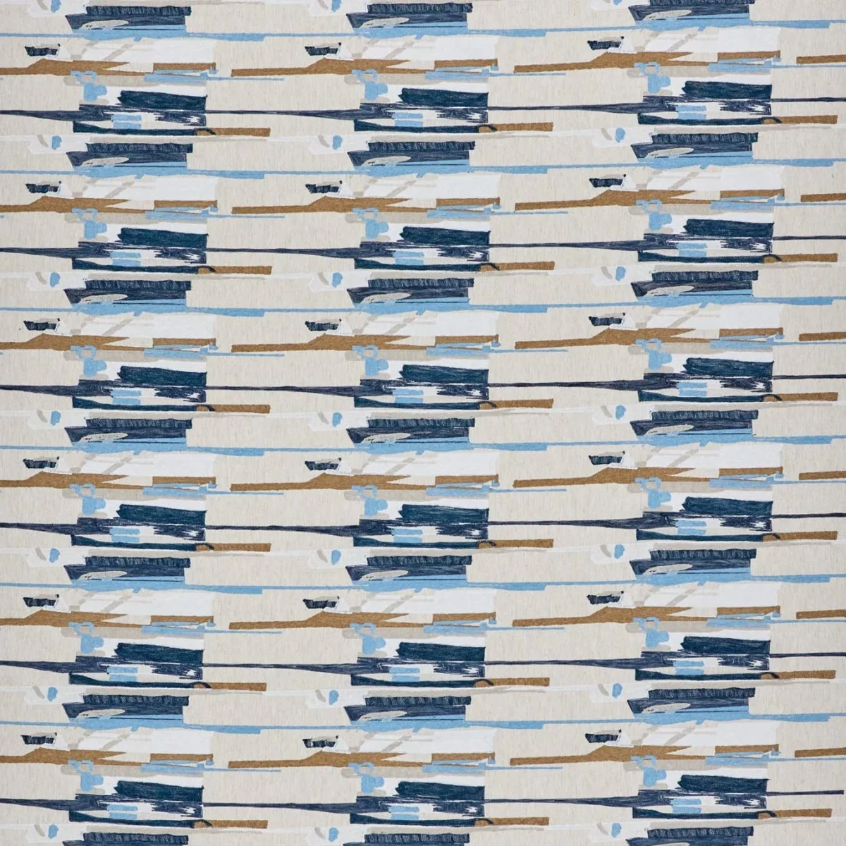 Zeal Ii Fabric - Indigo / Julip / Sky / Stone by Zeal Ii Fabric from Harlequin Signature collection - blue striped embroideried