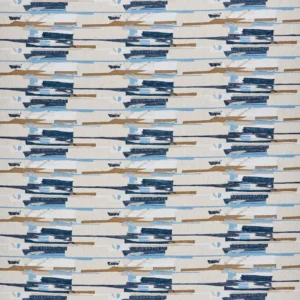 Zeal Ii Fabric from Harlequin Signature collection - blue striped embroideried