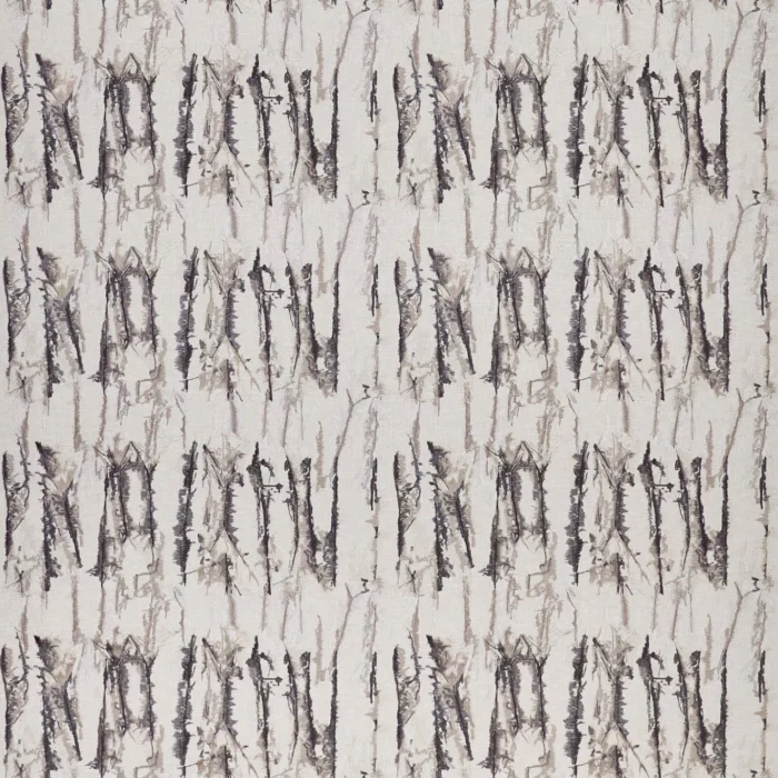 Takara Embroidery Fabric - Steel / Chalk swatch