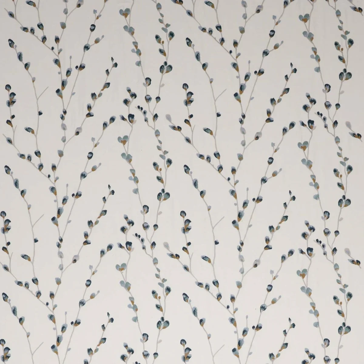 Salice Embroidery Fabric - Azul / Julip by Salice Embroidery Fabric from Harlequin Signature collection - blue botanical embroideried