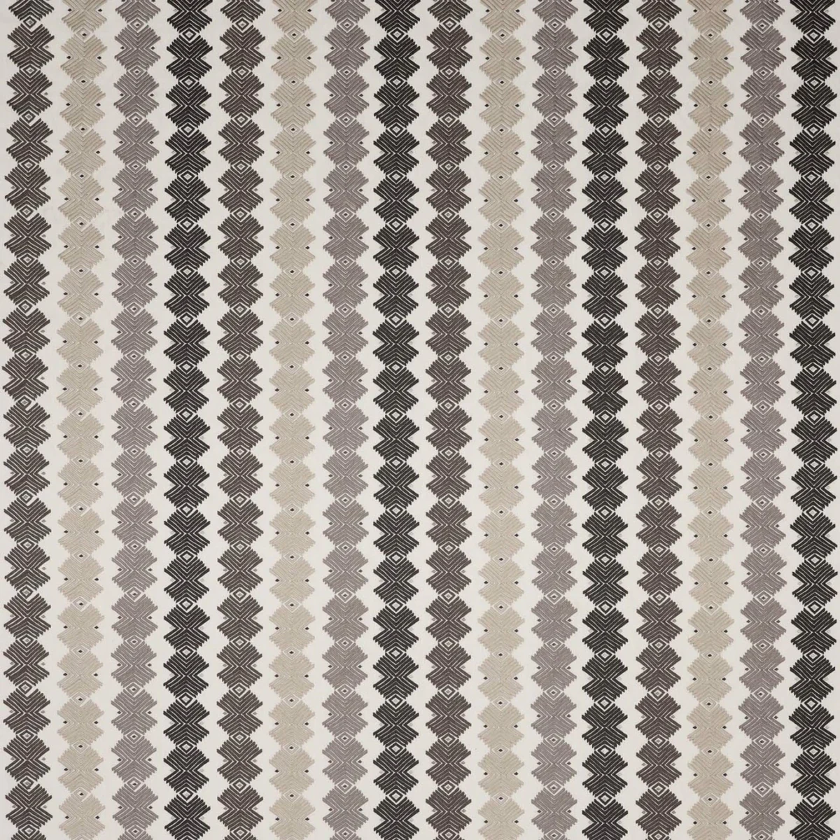 Kalimba Fabric from Harlequin Signature collection - brown striped embroideried