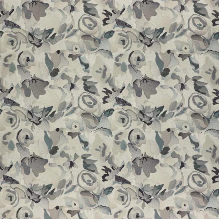 Flores Embroidery Fabric - Pumice / Slate / Beau swatch