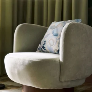 Flores Embroidery Fabric from Harlequin Signature collection - blue contemporary embroideried