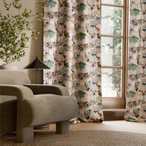 Flores Embroidery Fabric from Harlequin Signature collection - brown contemporary embroideried
