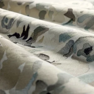 Flores Embroidery Fabric from Harlequin Signature collection - black-grey contemporary embroideried