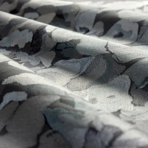 Flores Embroidery Fabric from Harlequin Signature collection - black-grey contemporary embroideried