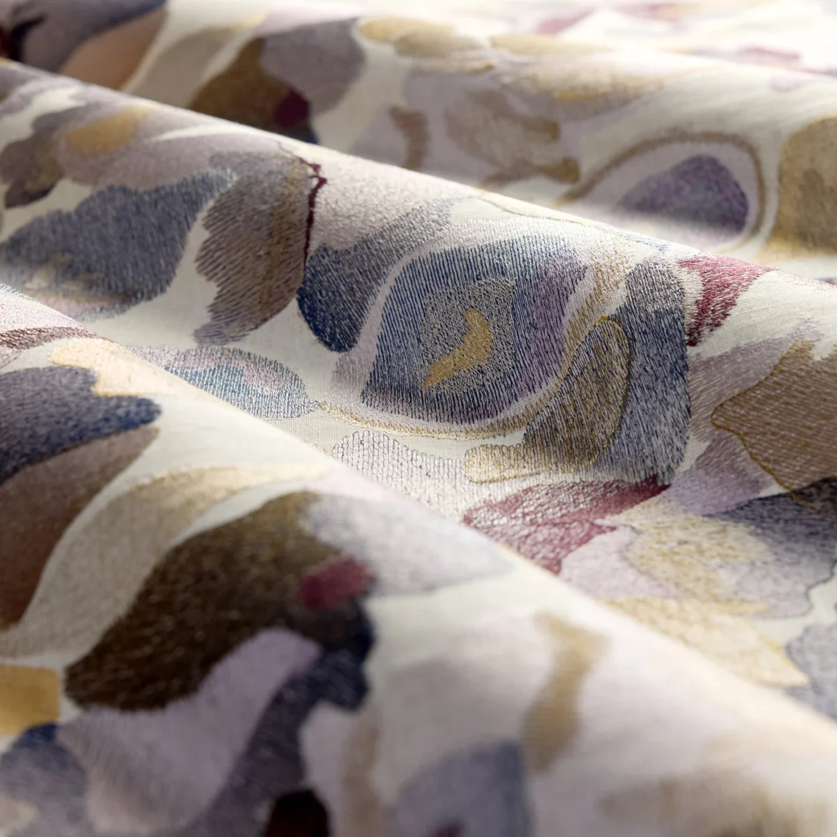 Flores Embroidery Fabric - Cassia / Heather / Julip by Flores Embroidery Fabric from Harlequin Signature collection - purple contemporary embroideried