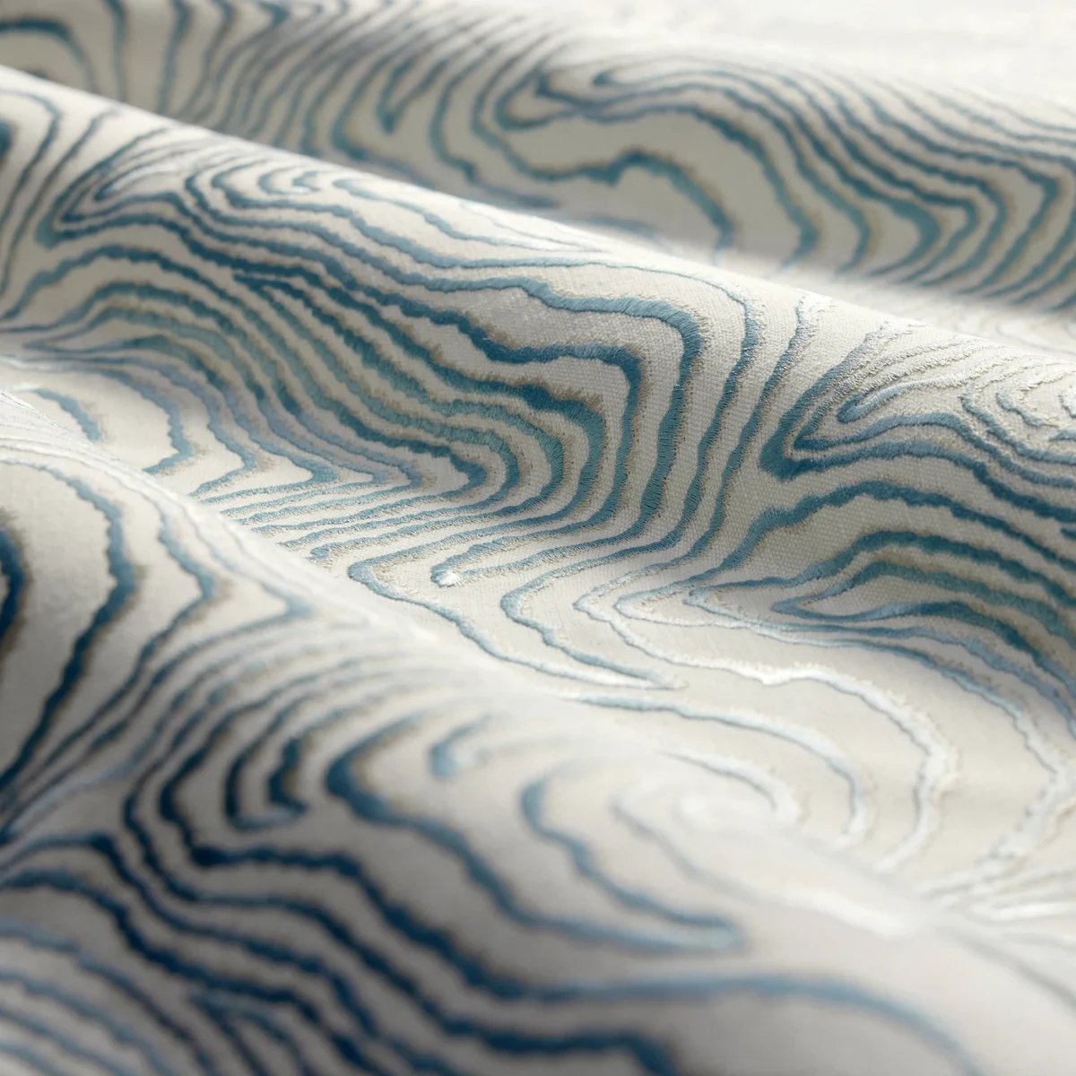 Formation Embroidery Fabric - Powder by Formation Embroidery Fabric from Harlequin Signature collection - blue contemporary embroideried