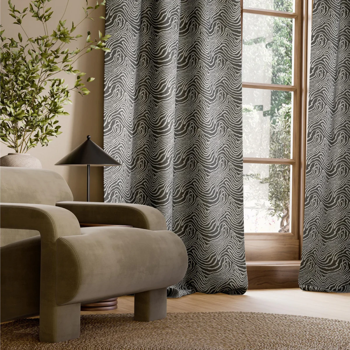 Formation Embroidery Fabric - Nomad by Formation Embroidery Fabric from Harlequin Signature collection - brown contemporary embroideried