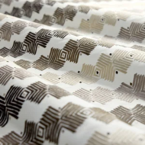 Kalimba Fabric from Harlequin Signature collection - brown striped embroideried