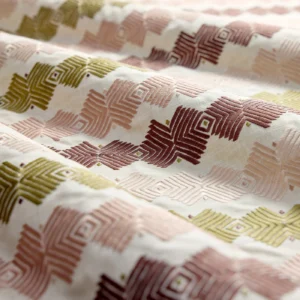 Kalimba Fabric from Harlequin Signature collection - pink striped embroideried