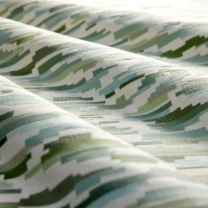 Nuru Embroidery Fabric from Harlequin Signature collection - green contemporary embroideried