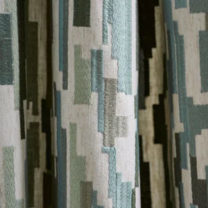 Nuru Embroidery Fabric from Harlequin Signature collection - green contemporary embroideried