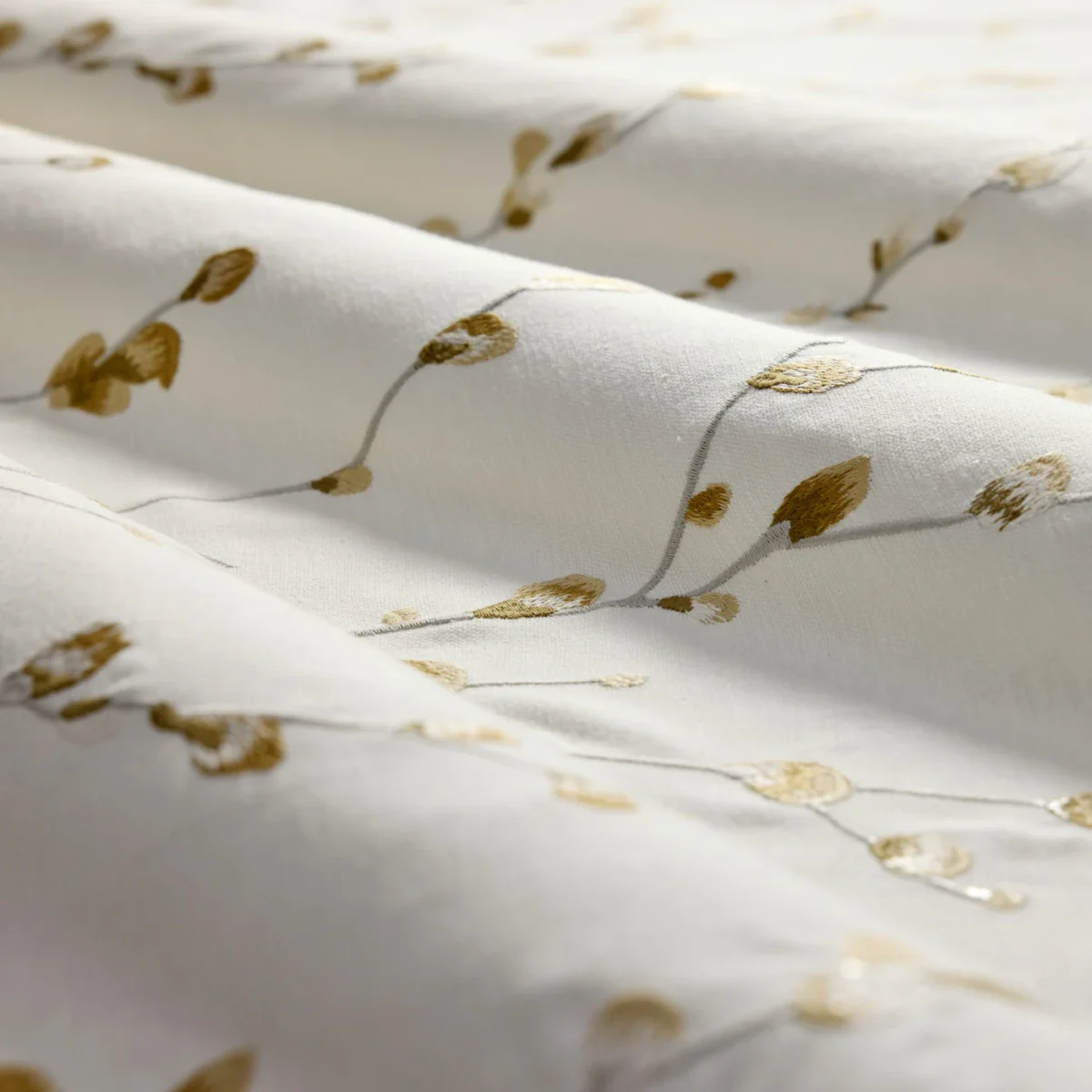 Salice Embroidery Fabric - Julip / Stone by Salice Embroidery Fabric from Harlequin Signature collection - brown botanical embroideried