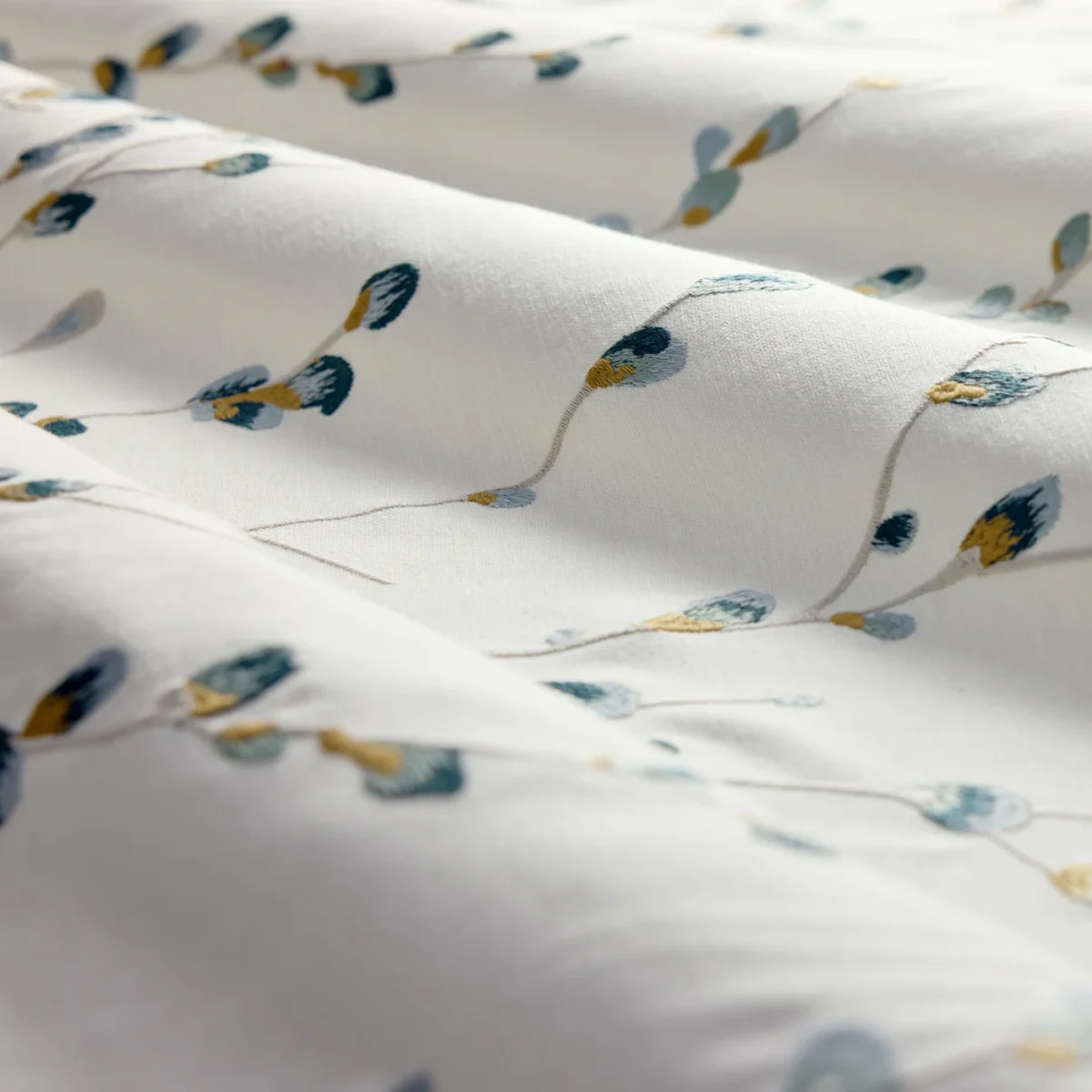 Salice Embroidery Fabric - Azul / Julip by Salice Embroidery Fabric from Harlequin Signature collection - blue botanical embroideried