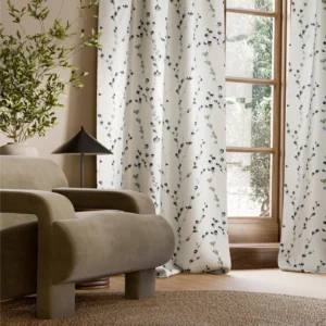 Salice Embroidery Fabric from Harlequin Signature collection - blue botanical embroideried