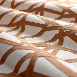 Sumi Embroidery Fabric from Harlequin Signature collection - orange geometric embroideried