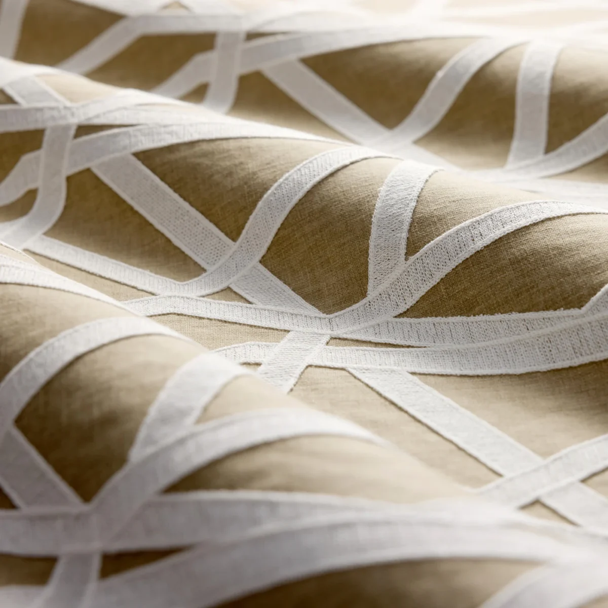 Sumi Embroidery Fabric - Julip by Sumi Embroidery Fabric from Harlequin Signature collection - brown geometric embroideried