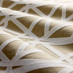 Sumi Embroidery Fabric from Harlequin Signature collection - brown geometric embroideried